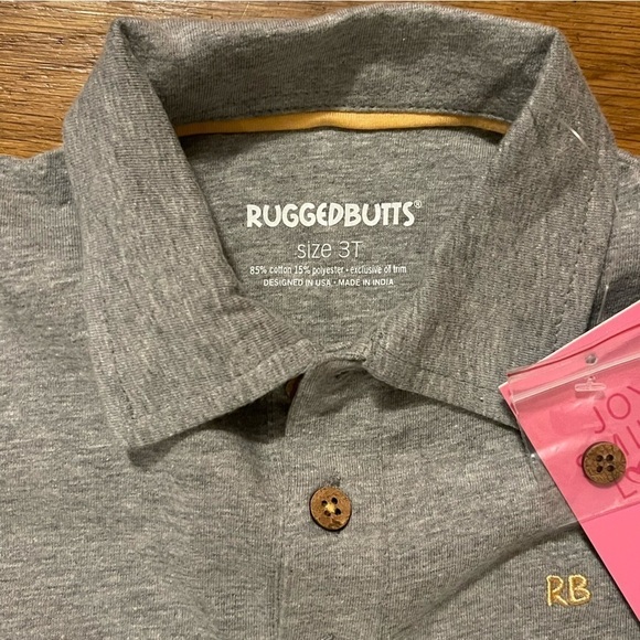 🆕 Rugged Butts | Light Gray Polo | Boy 3T - Picture 2 of 4